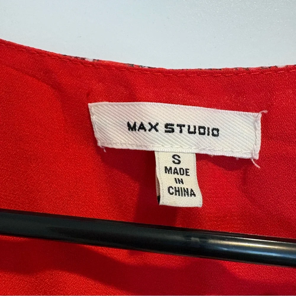 Max Studio Dress Red Floral | size small - Picture 3 of 5